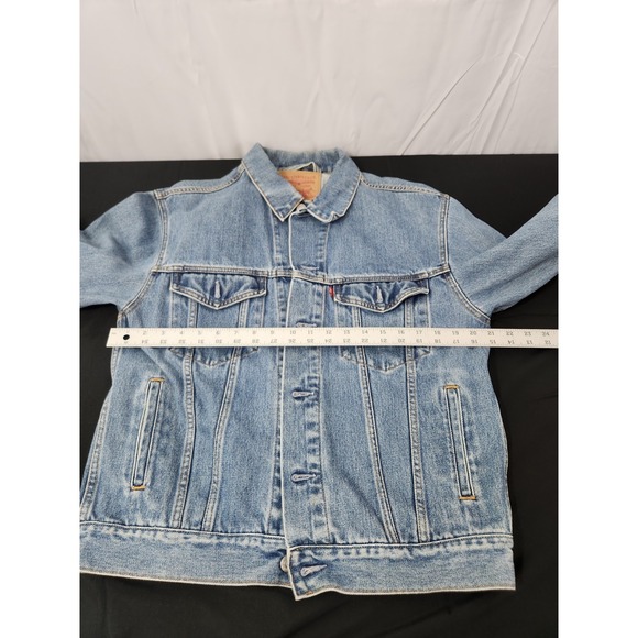 LEVI's Blue Jean Denim Jacket 70507-0389 100% Cotton Four Pocket Trucker Men's M - Picture 4 of 5